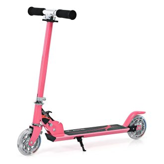   Összecsukható alumínium LED világító kerekű gyermek roller rózsaszín