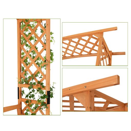 Fenyő rózsalugas paddal