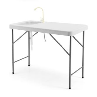 Hordozható asztal mosogatóval