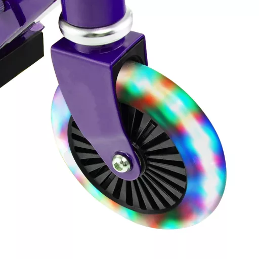 Összecsukható alumínium LED világító kerekű gyermek roller, lila