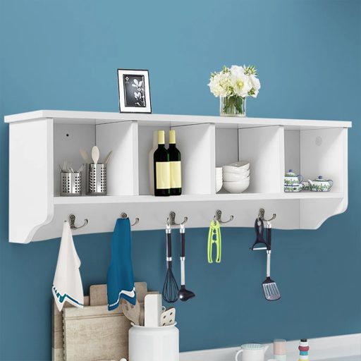 Falra szerelhető fogas tárolórekeszekkel