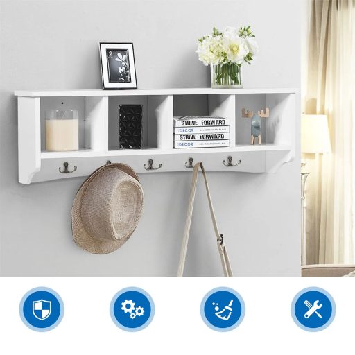 Falra szerelhető fogas tárolórekeszekkel