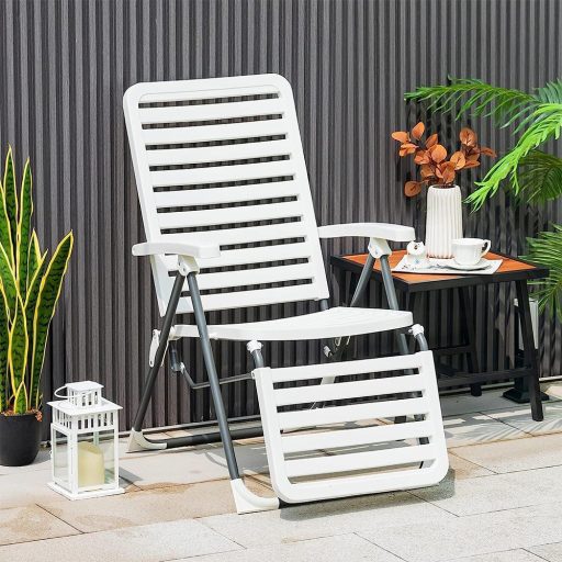 Összecsukható kerti szék lábtartóval