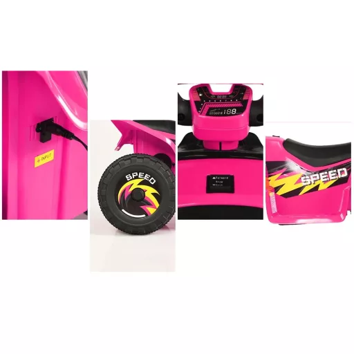 Akkumulátoros gyermek quad, rózsaszín