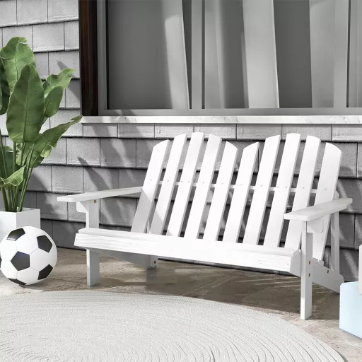 2 személyes adirondack szék gyerekeknek, fehér