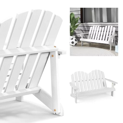 2 személyes adirondack szék gyerekeknek, fehér