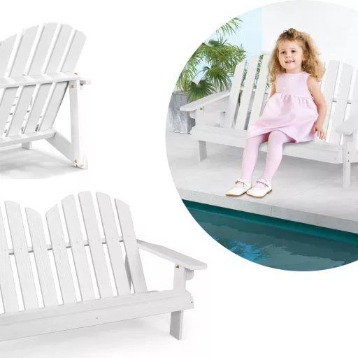 2 személyes adirondack szék gyerekeknek, fehér