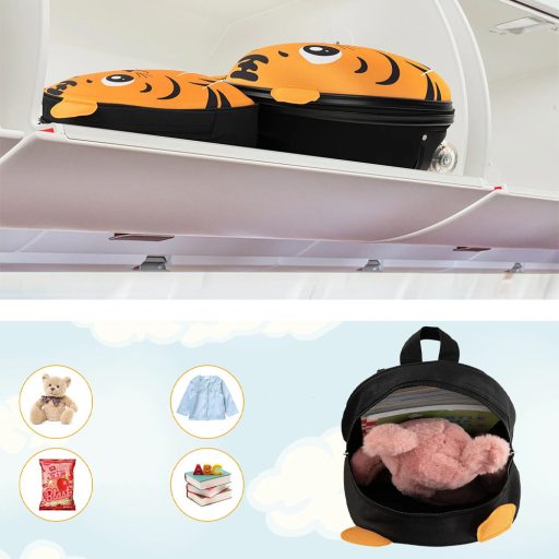 Húzható bőrönd és hátizsák szett gyerekeknek, narancs