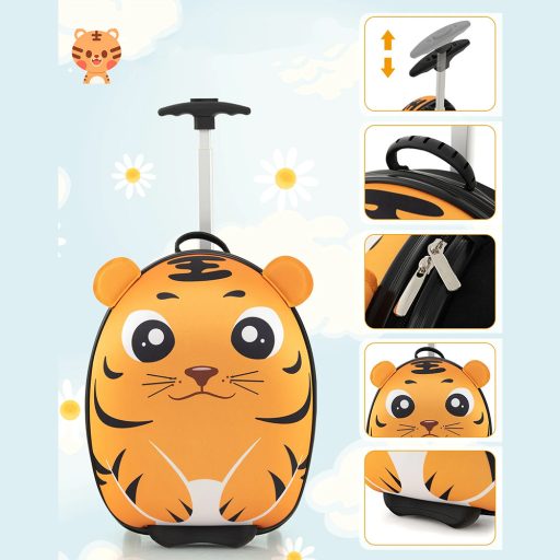 Húzható bőrönd és hátizsák szett gyerekeknek, narancs