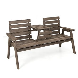 Kerti pad közepén lecsukható kisasztallal