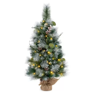 Mini műfenyő meleg LED fényekkel, 90cm