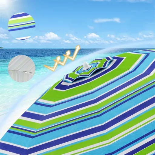 Dönthető strandnapernyő 198cm kék