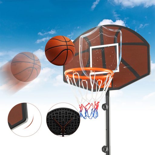 Állítható magasságú gyerek kosárpalánk barna