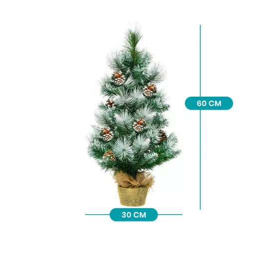 Havas dekor műfenyő tobozzal 60cm