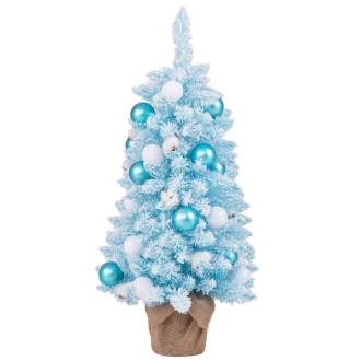Havas műfenyő gömbökkel 90cm kék