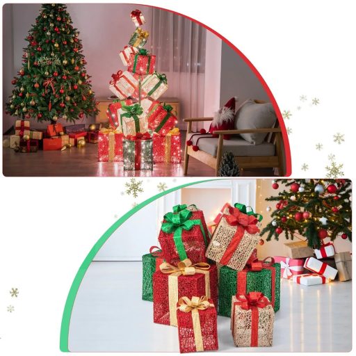 Világító ajándékdoboz torony 450LED-es 170cm