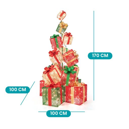 Világító ajándékdoboz torony 450LED-es 170cm