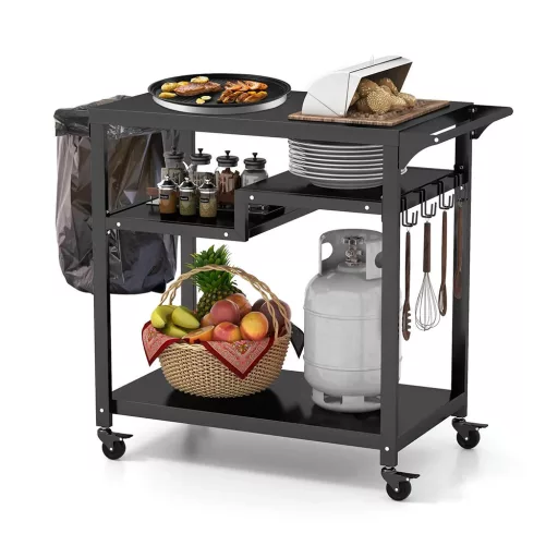 Guruló 3 szintes grillkocsi