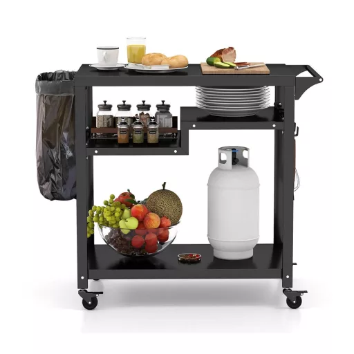 Guruló 3 szintes grillkocsi