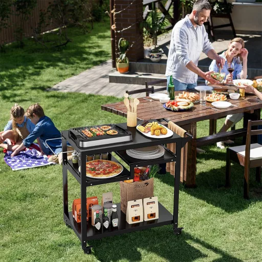 Guruló 3 szintes grillkocsi