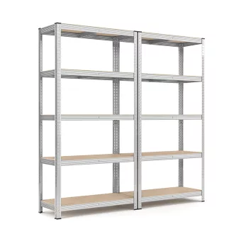 5-szintes acél polcrendszer, 2 db, ezüst