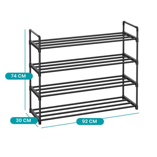 4 szintes fém cipőtartó 92x30x72cm