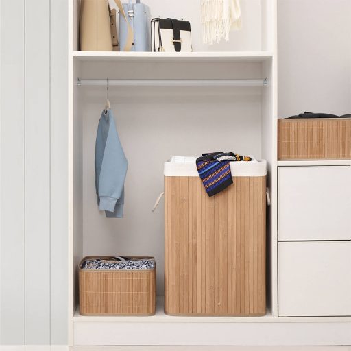 Bambusz szennyestartó, 40 x 30 x 60 cm