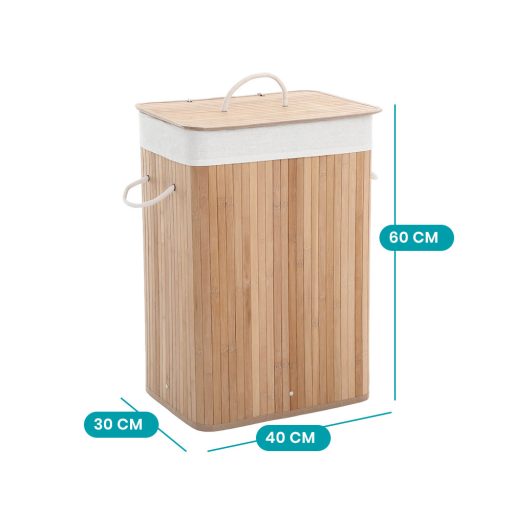 Bambusz szennyestartó, 40 x 30 x 60 cm