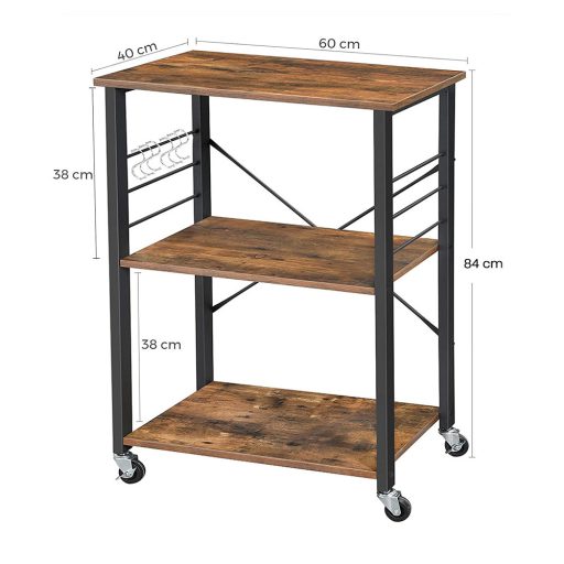 Gurulós tálalókocsi, 60x40x84 cm