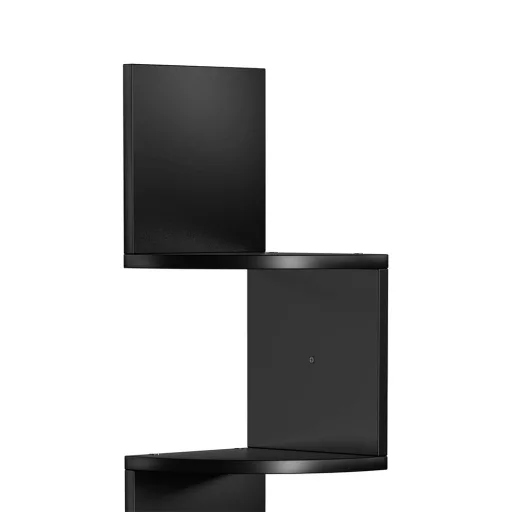 Sarok könyvespolc fekete 20x20x126cm